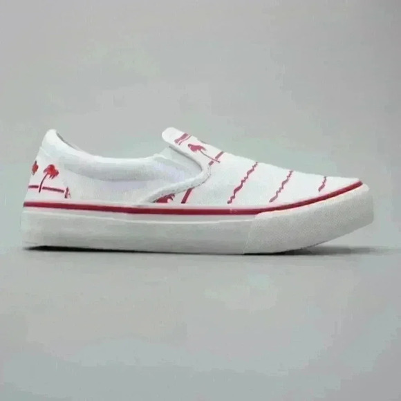 In-Out-Burger Ladies 7.5 Drink Cup Slip-on Skate Palm Tree Tennis/Gym Sneakers - Picture 5 of 13